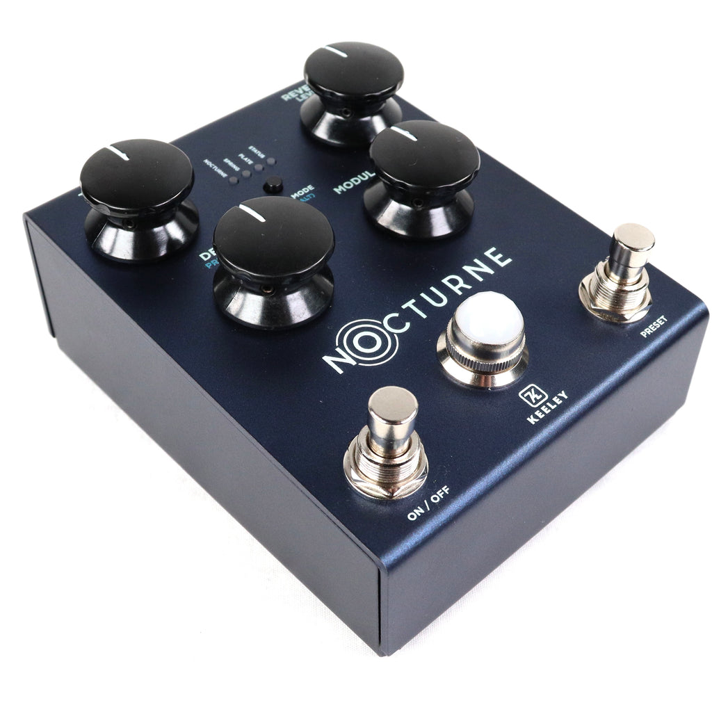 Used Keeley Nocturne reverb pedal — rear jacks and MIDI ports