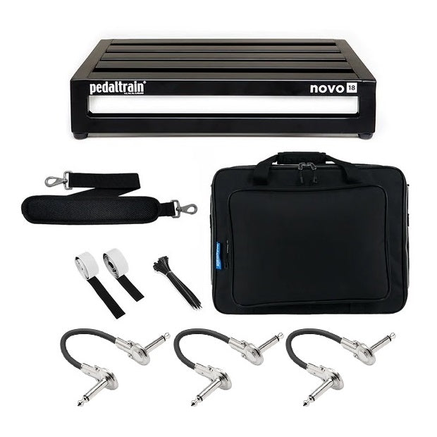 Pedaltrain Novo 18 black aluminum pedalboard front angle