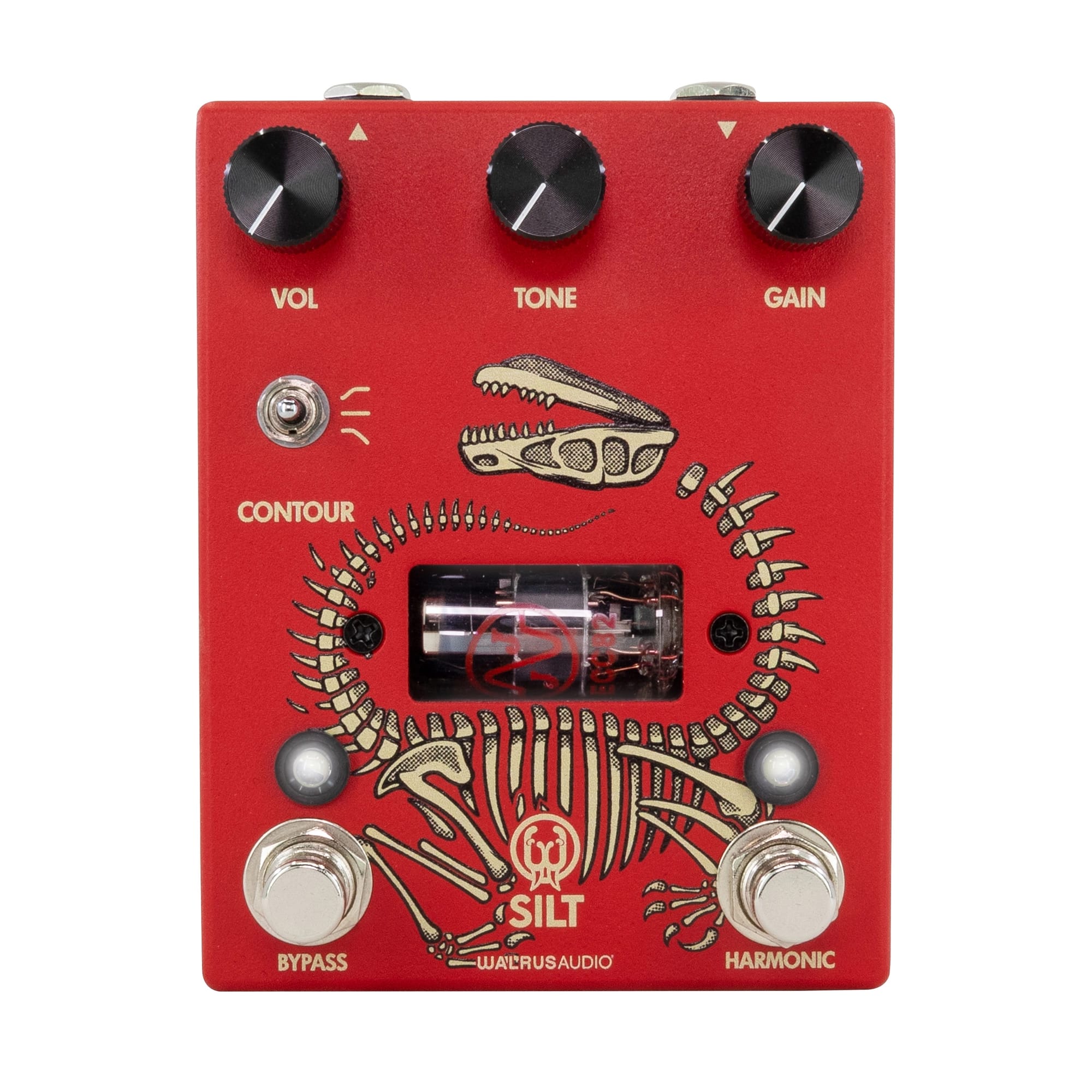 Walrus Audio SILT Red tube fuzz pedal — angled view