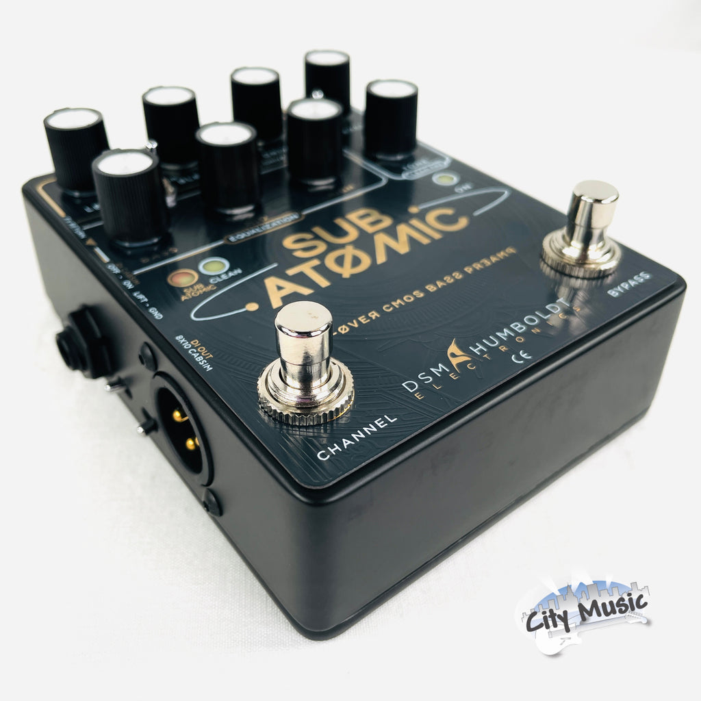 DSM & Humboldt Sub Atomic bass preamp pedal — side jacks view