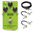 MXR M269SE Carbon Copy Bright analog delay pedal — green enclosure with included Hosa cables