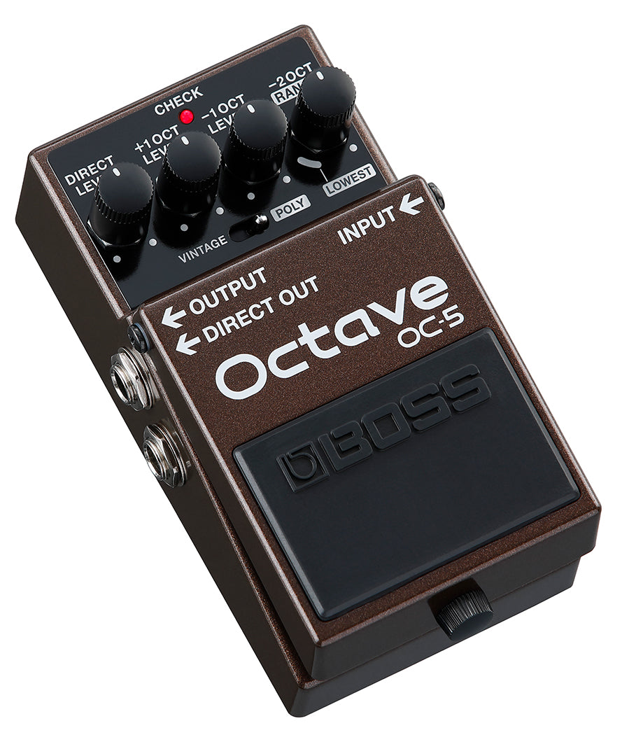 Boss OC-5 Octave pedal — angled side view