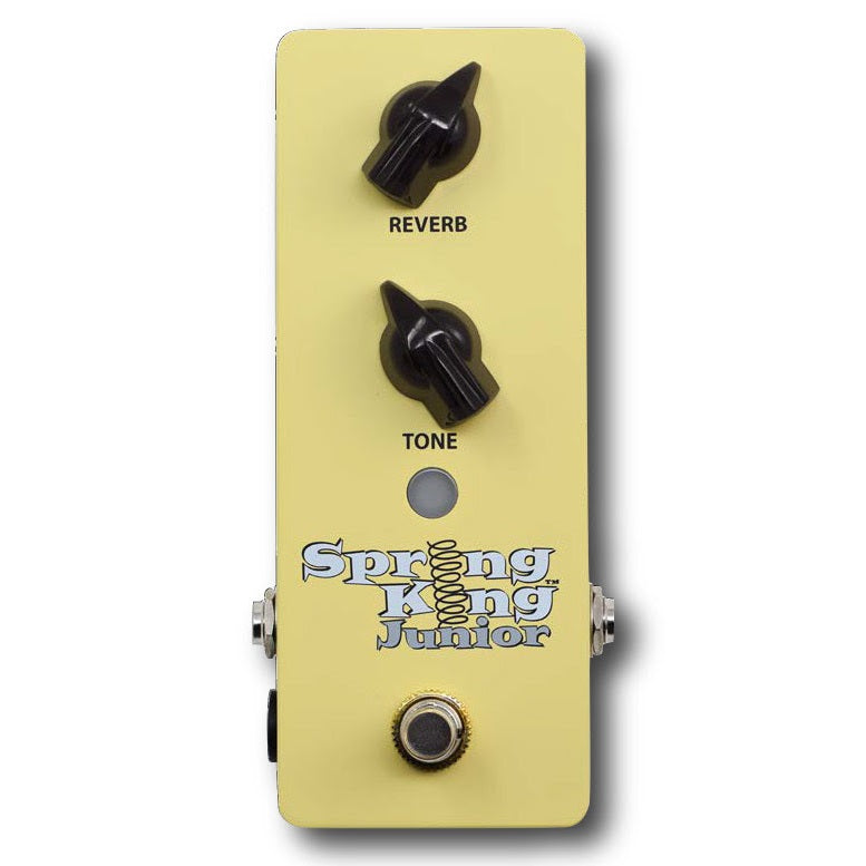 Danelectro Spring King Junior yellow reverb pedal — alternate view