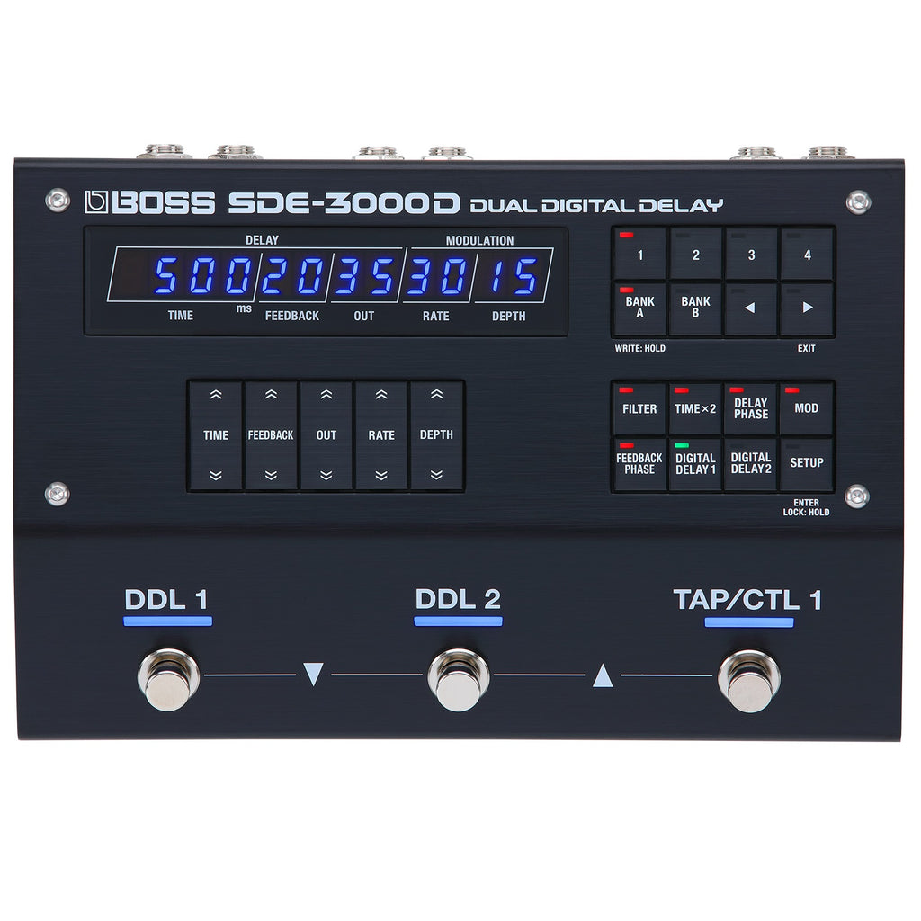 Boss SDE-3000D digital delay pedal — rear panel connections