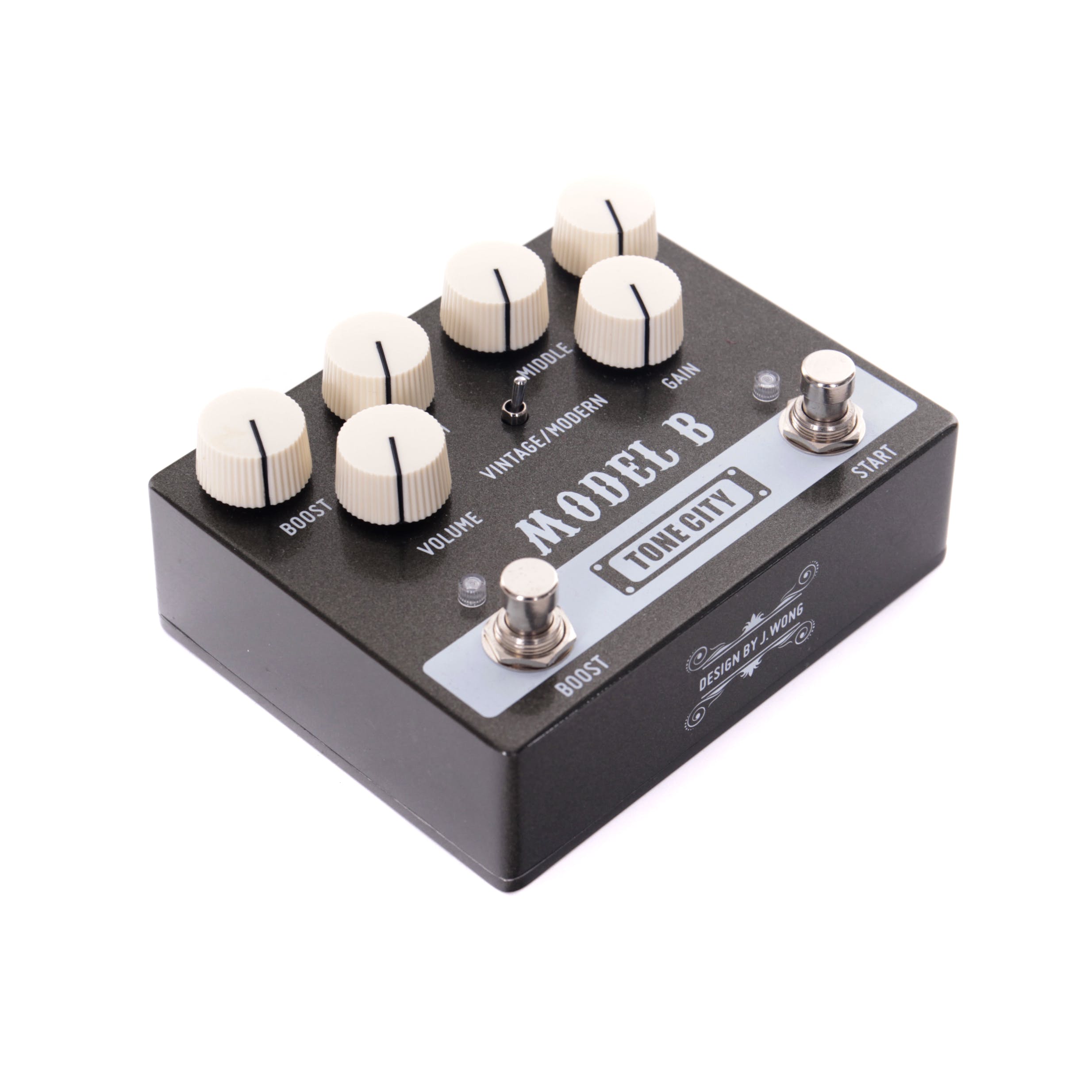 Tone City Model B distortion pedal — angled side view