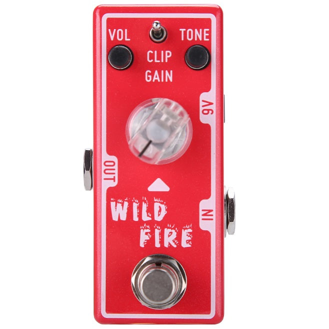 Tone City Wild Fire distortion pedal — red enclosure front