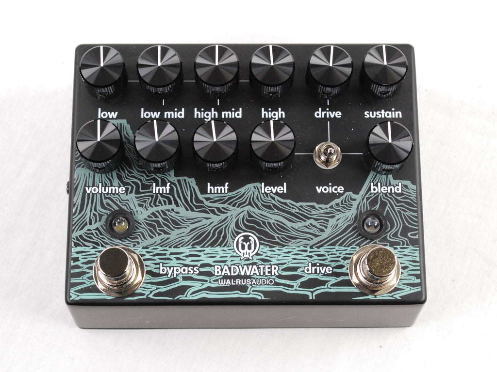 Walrus Audio Badwater bass preamp DI — used black unit top view