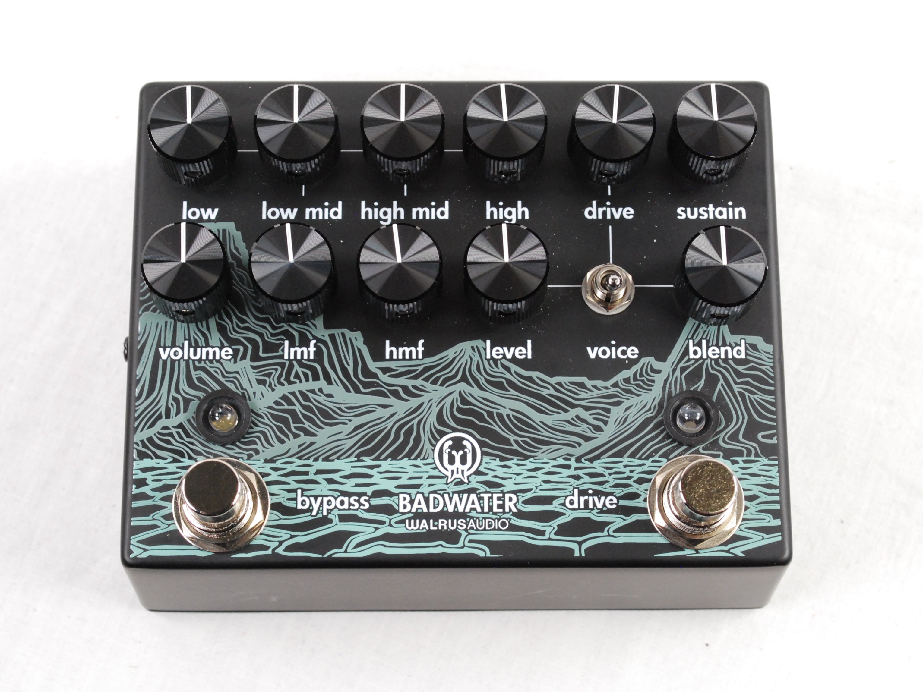 Walrus Audio Badwater bass preamp DI — used black unit top view
