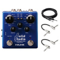 NUX NSS-5 Solid Studio IR loader guitar pedal — blue enclosure with included Hosa guitar and patch cables