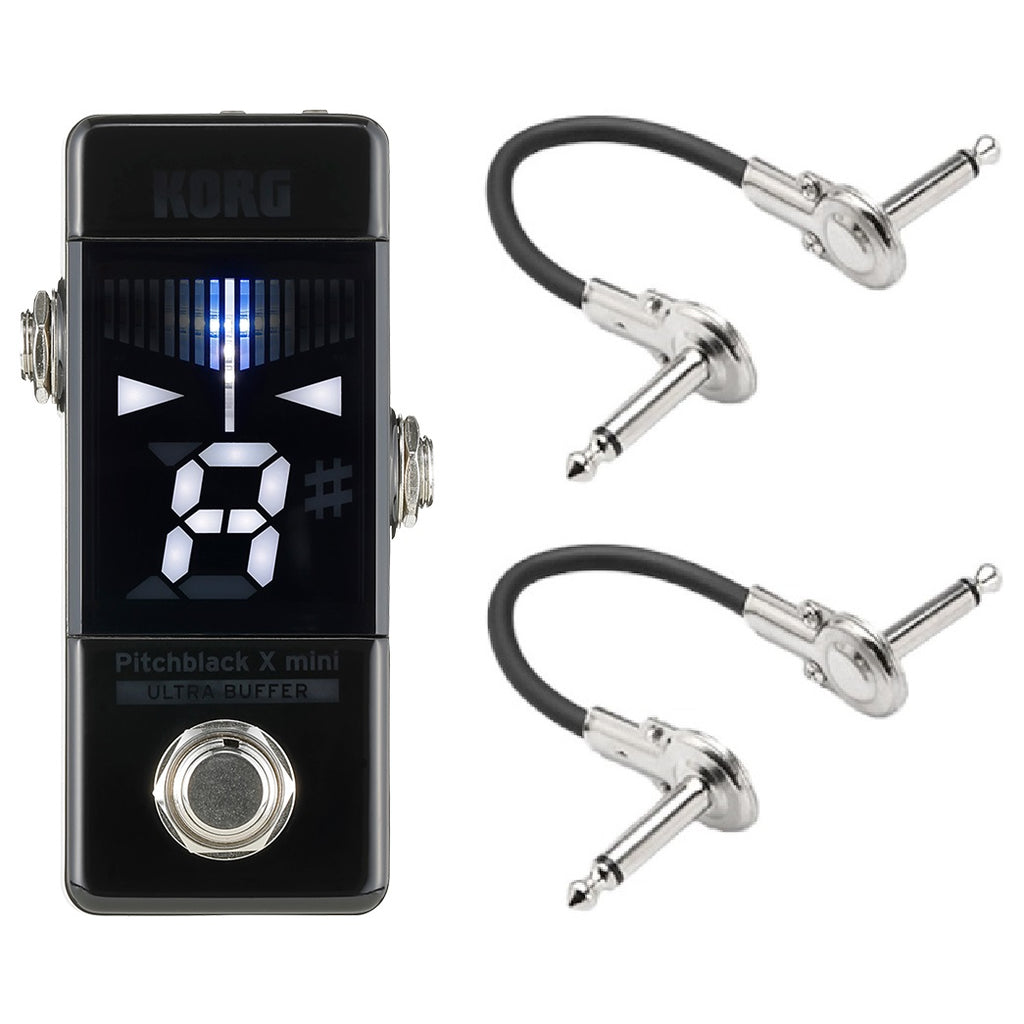 Korg Pitchblack X Mini tuner pedal — black enclosure display close-up