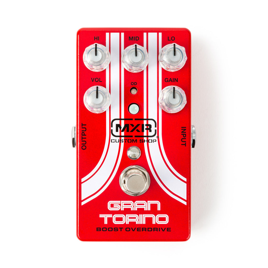 MXR CSP033G Gran Torino Boost Overdrive pedal - top control knobs and EQ detail