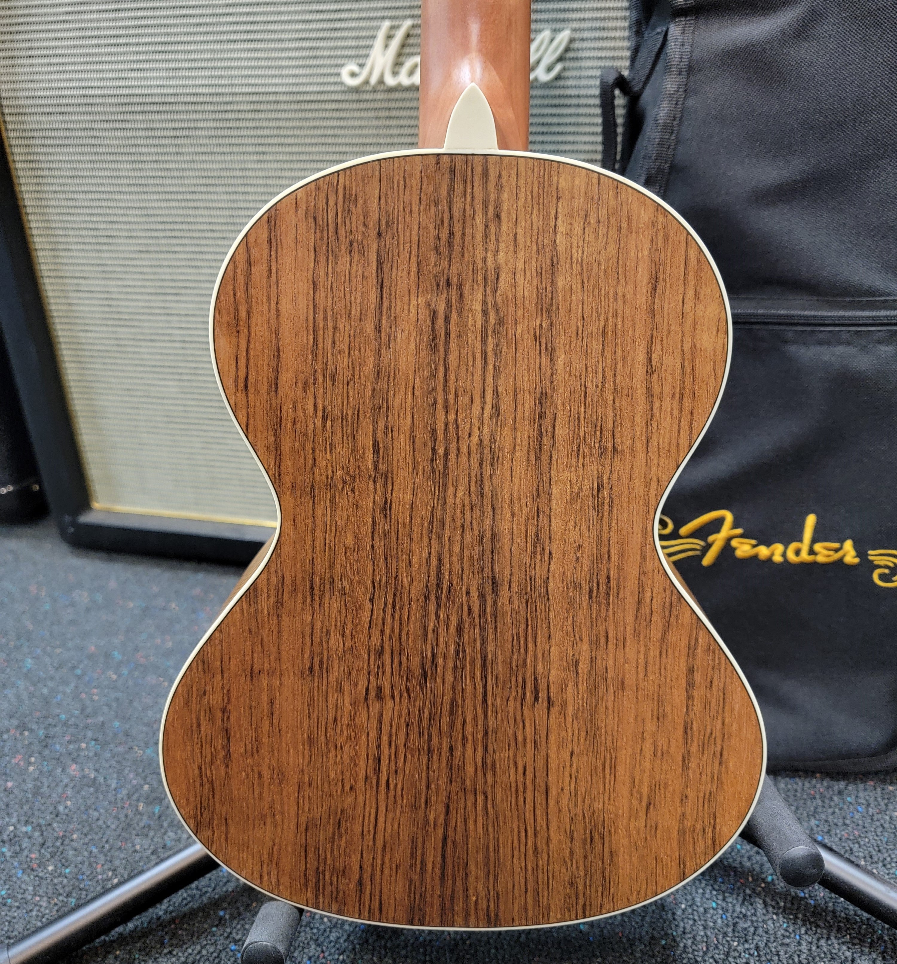 Fender Rincon Tenor Ukulele — Aged Cognac Burst bridge and saddle