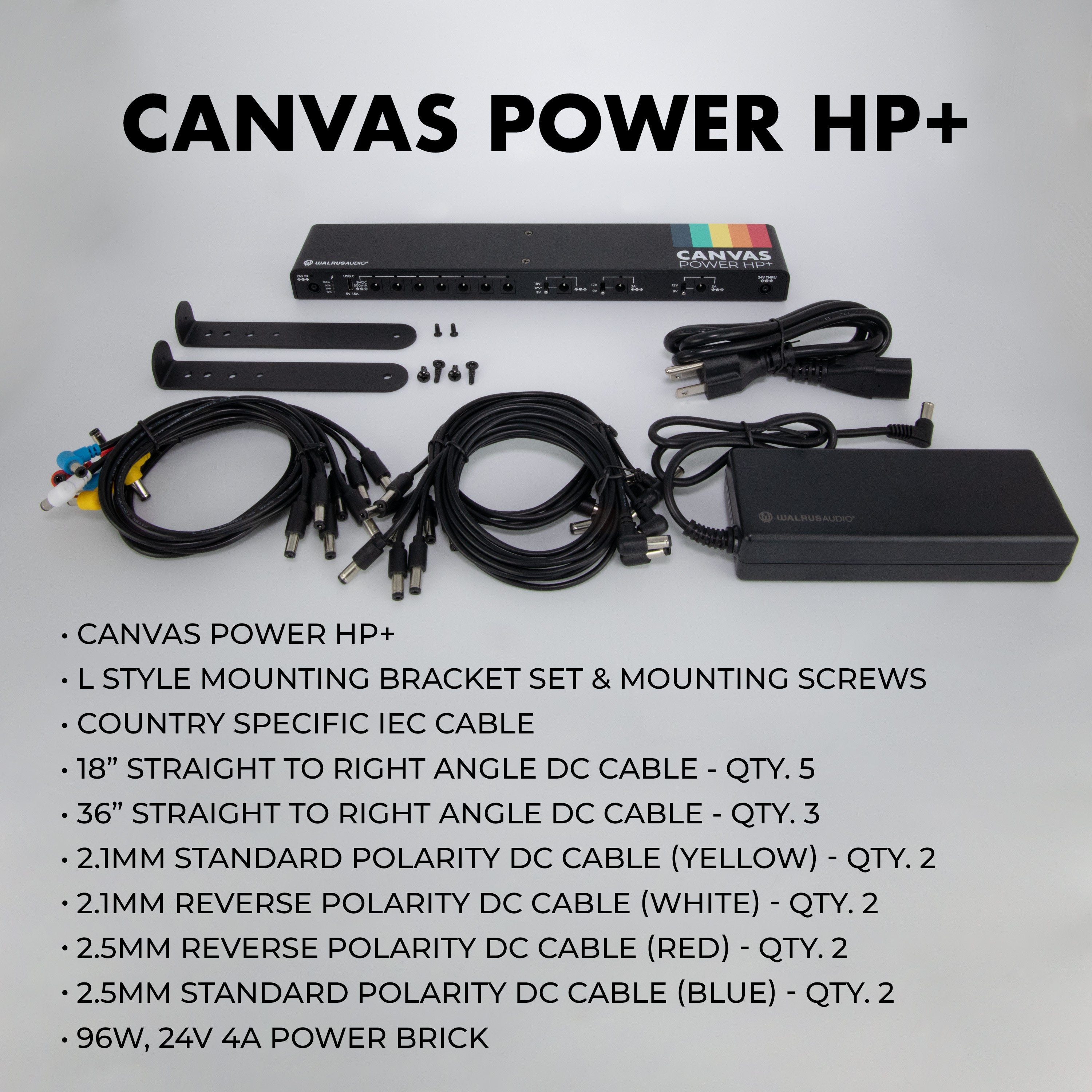 Walrus Audio Canvas Power HP+ Plus — dual 3A output isolated power supply with all cables and mounting hardware