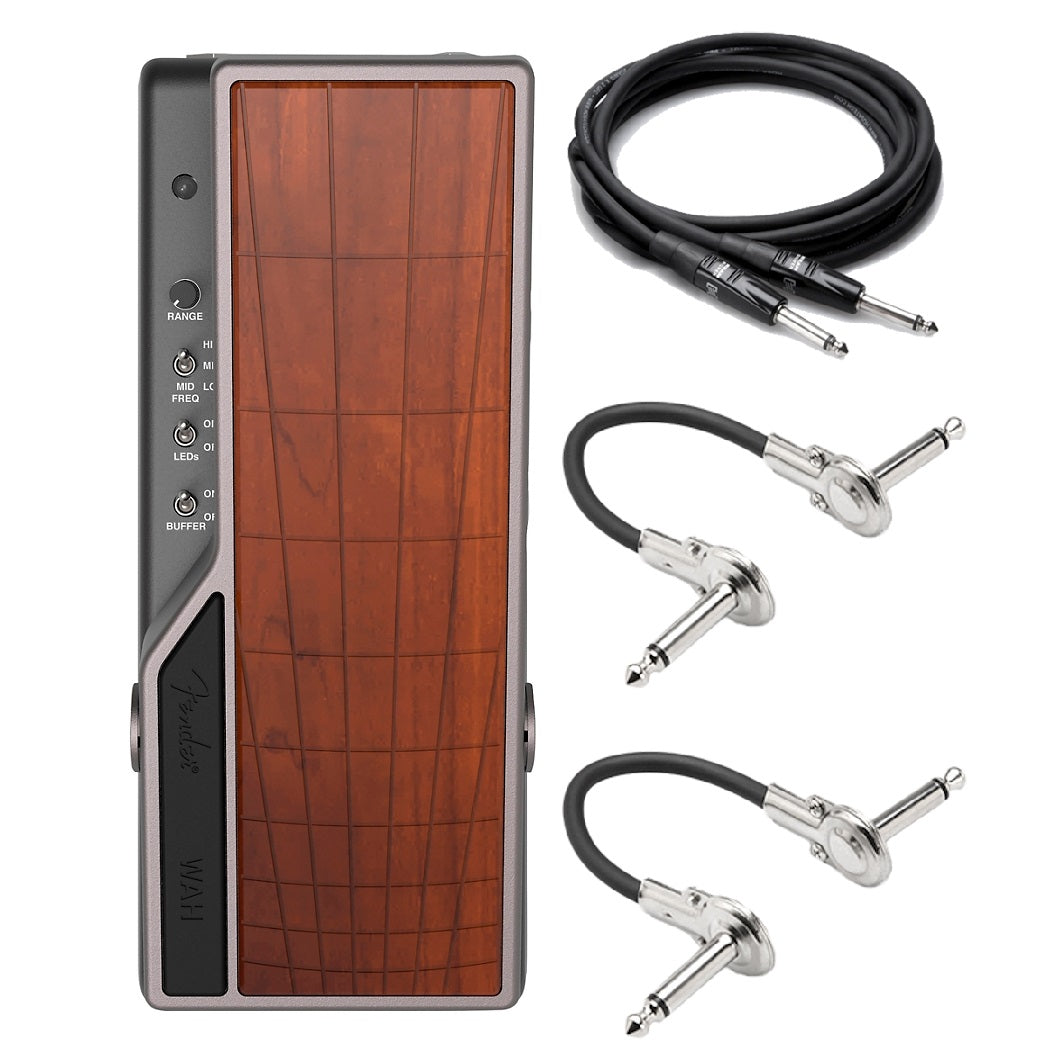 Fender Tread-Light Wah pedal — angled view of silver anodized chassis