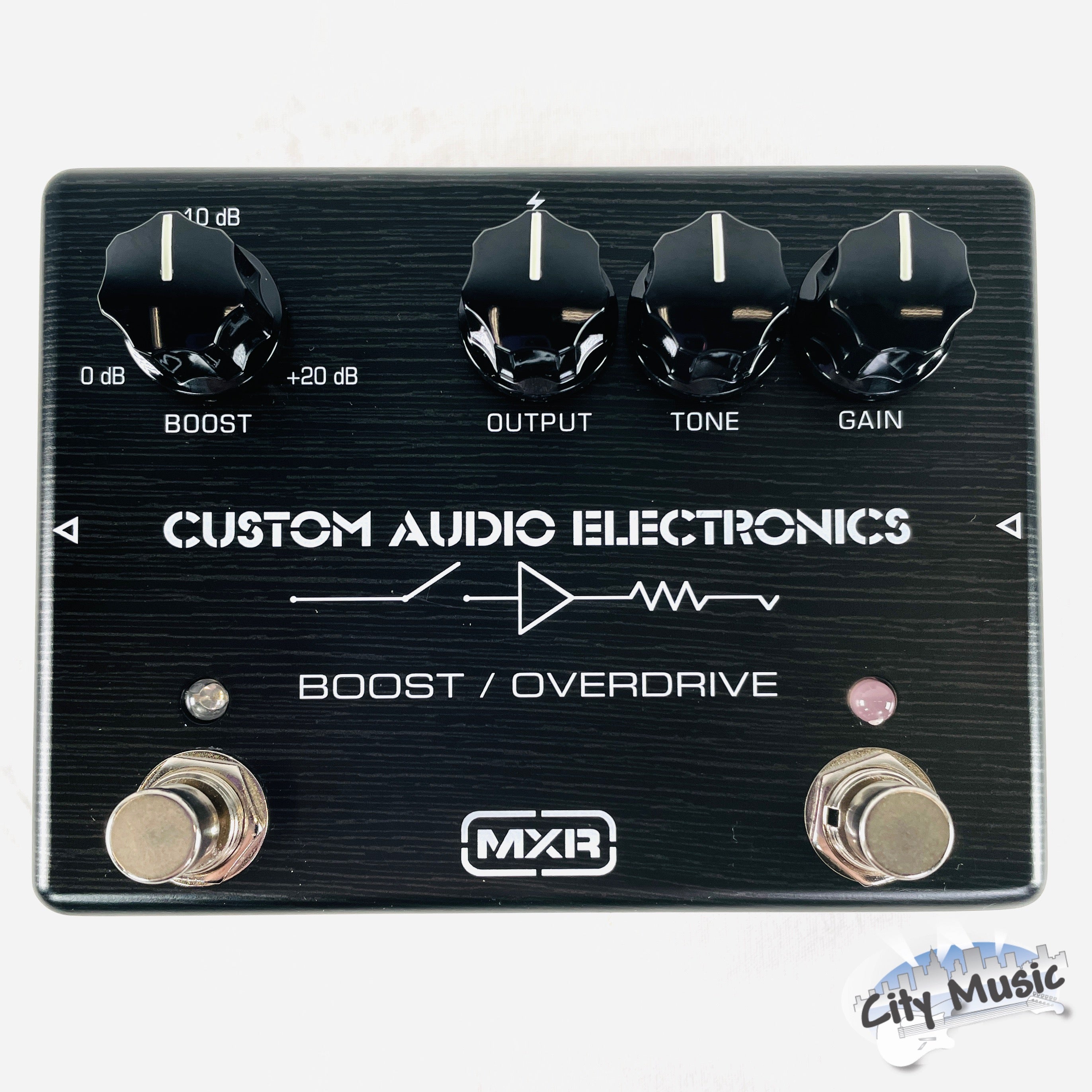 Used MXR MC402 CAE Boost/Overdrive pedal - black brushed enclosure front