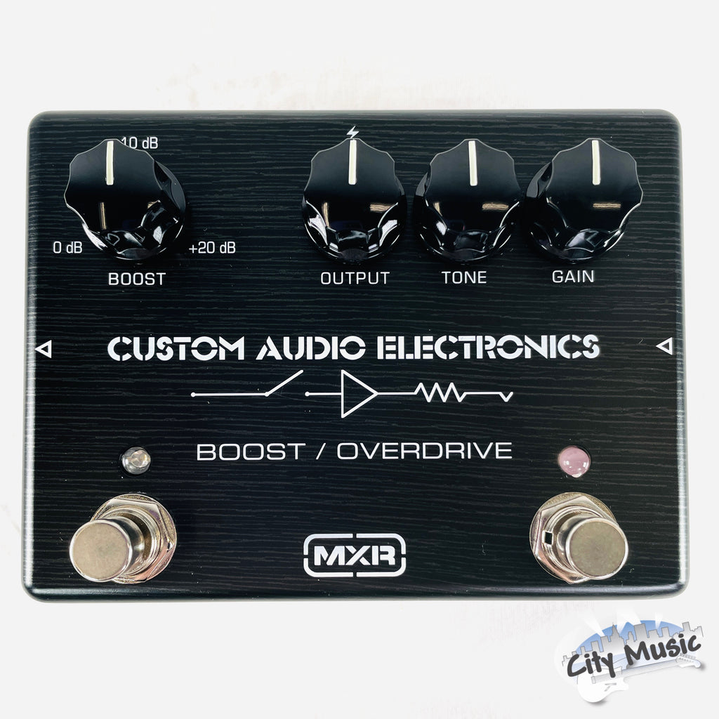 Used MXR MC402 CAE Boost/Overdrive pedal - top control knobs detail