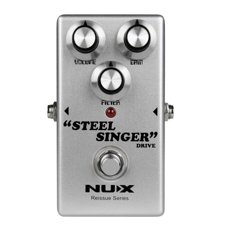 NUX Steel Singer Drive overdrive pedal — top control knobs