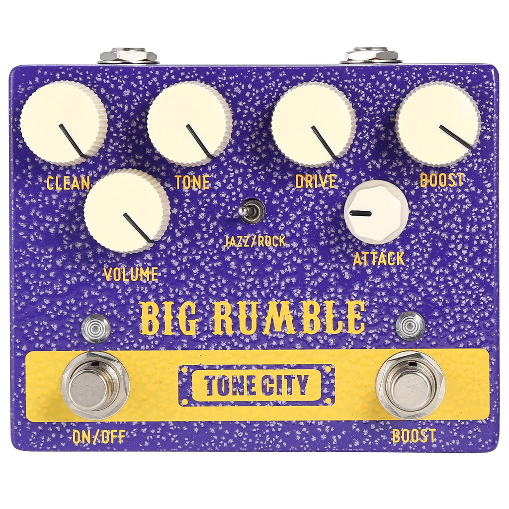 Tone City Big Rumble overdrive boost — knobs and switch detail