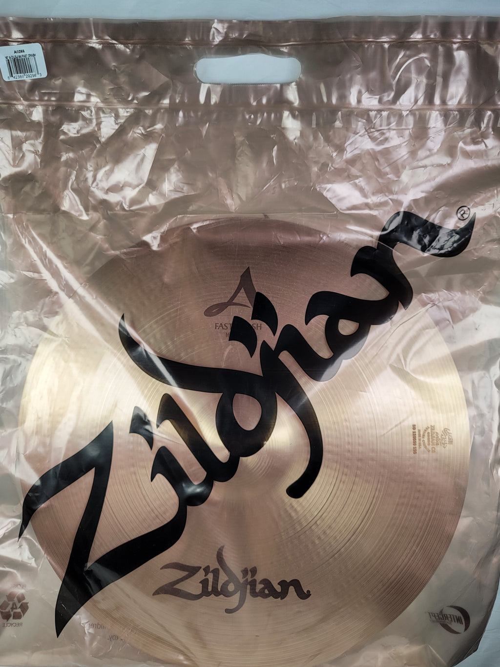 Zildjian A0266 16 inch A Fast Crash cymbal — underside view
