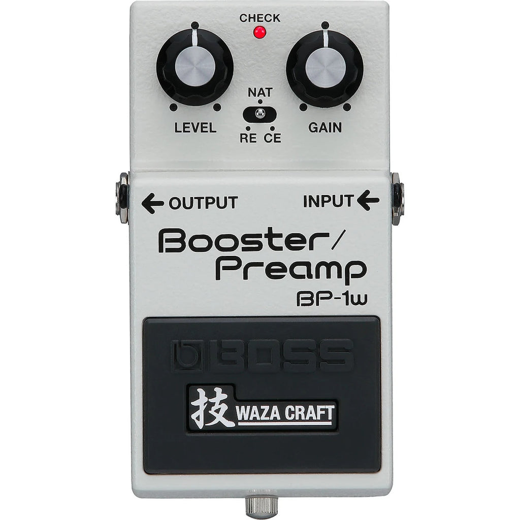 Used Boss BP-1W Waza Craft booster preamp pedal — white front top view