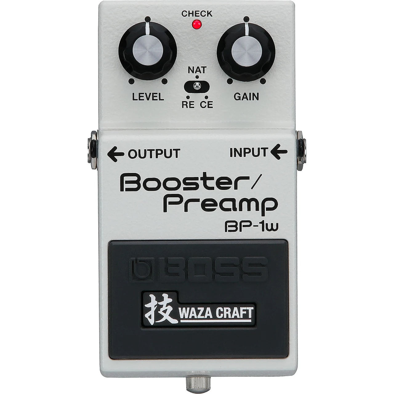 Used Boss BP-1W Waza Craft booster preamp pedal — white front top view