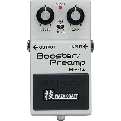Used Boss BP-1W Waza Craft booster preamp pedal — angled view