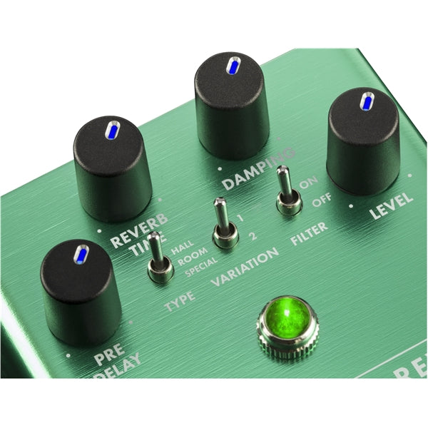 Fender Marine Layer Reverb pedal — side view showing jacks