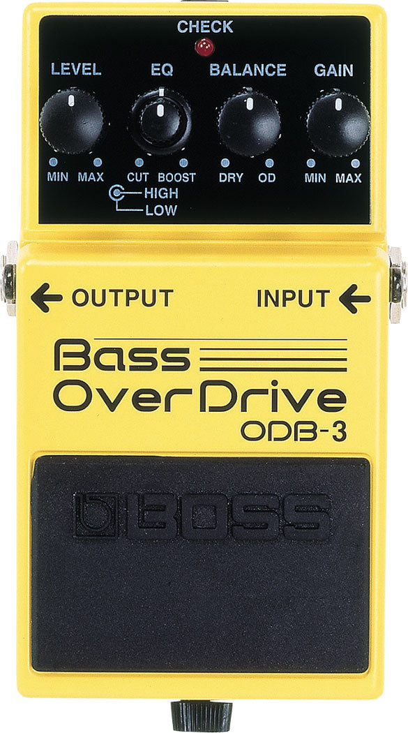 Boss ODB-3 Bass OverDrive guitar pedal — control knobs detail