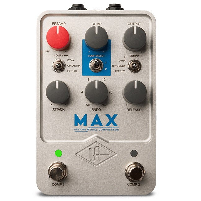 Universal Audio Max preamp & dual compressor pedal — front control panel