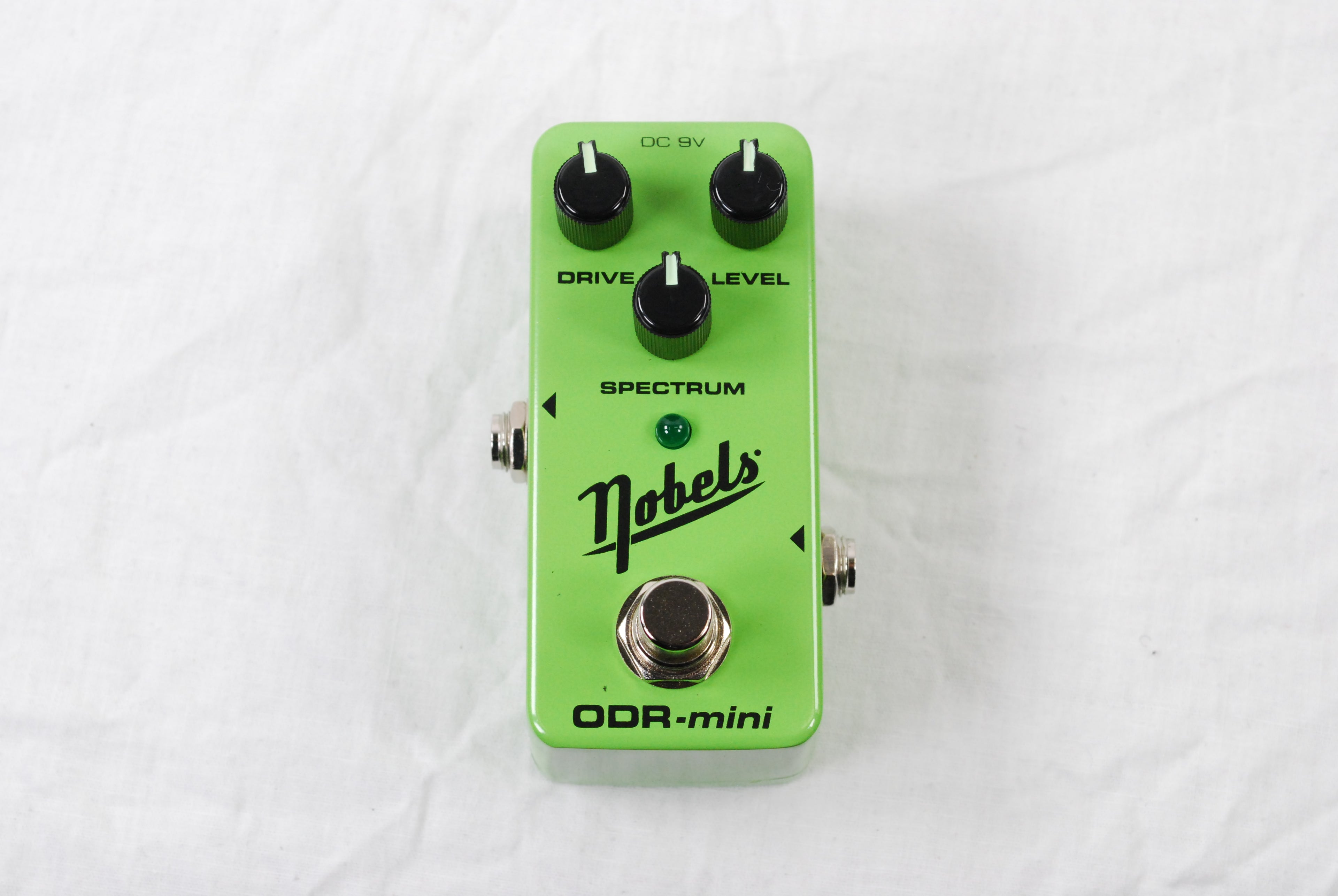 Used Nobels ODR-Mini green natural overdrive mini pedal top view