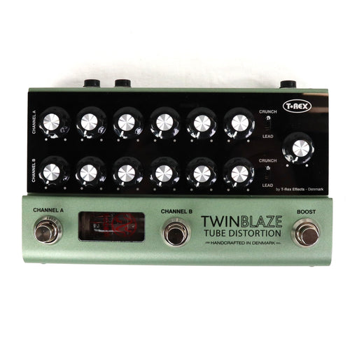 Used T-Rex TwinBlaze Two Channel Tube Distortion Guitar Effects Pedal Twin Blaze