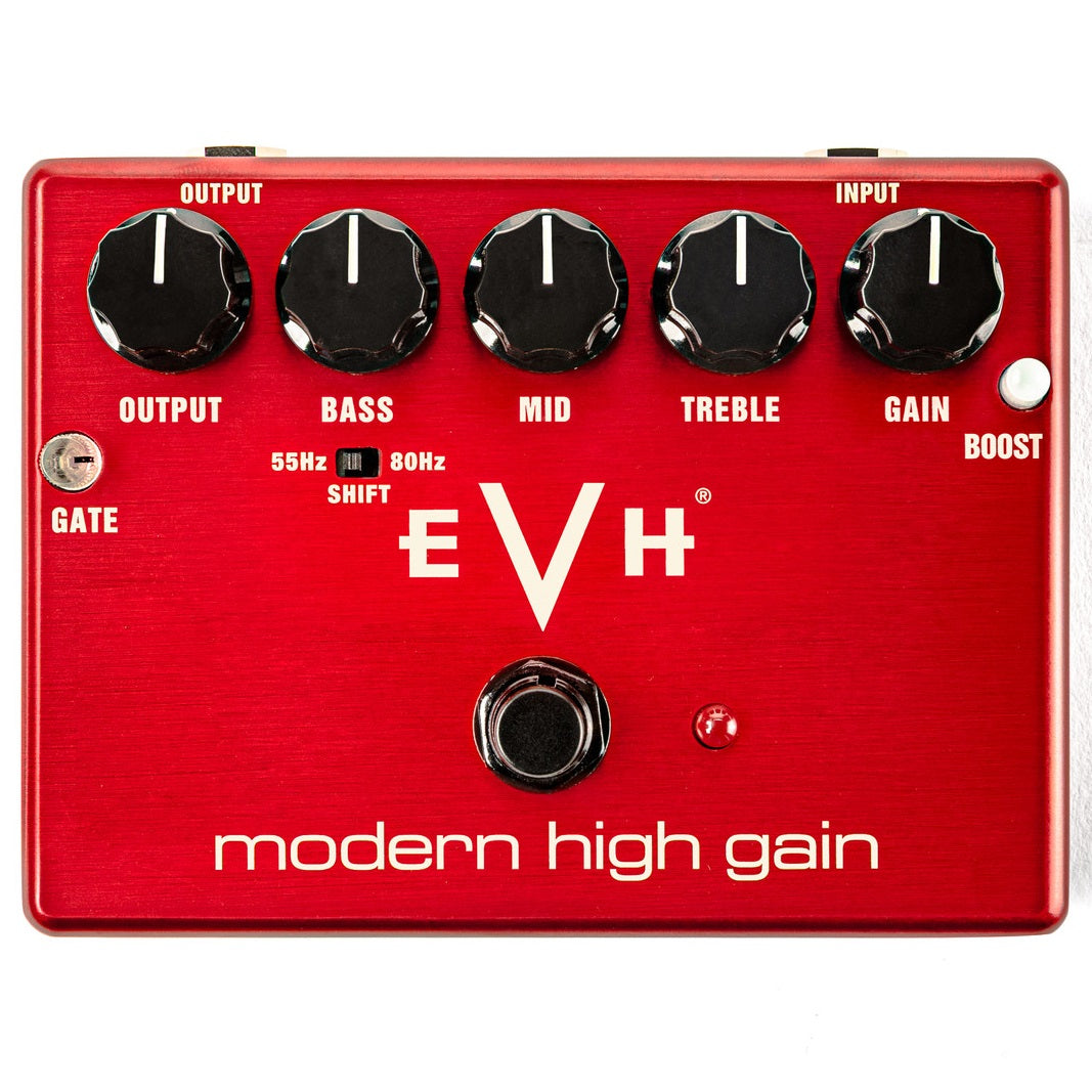 MXR EVH Modern High Gain distortion pedal — red enclosure top view