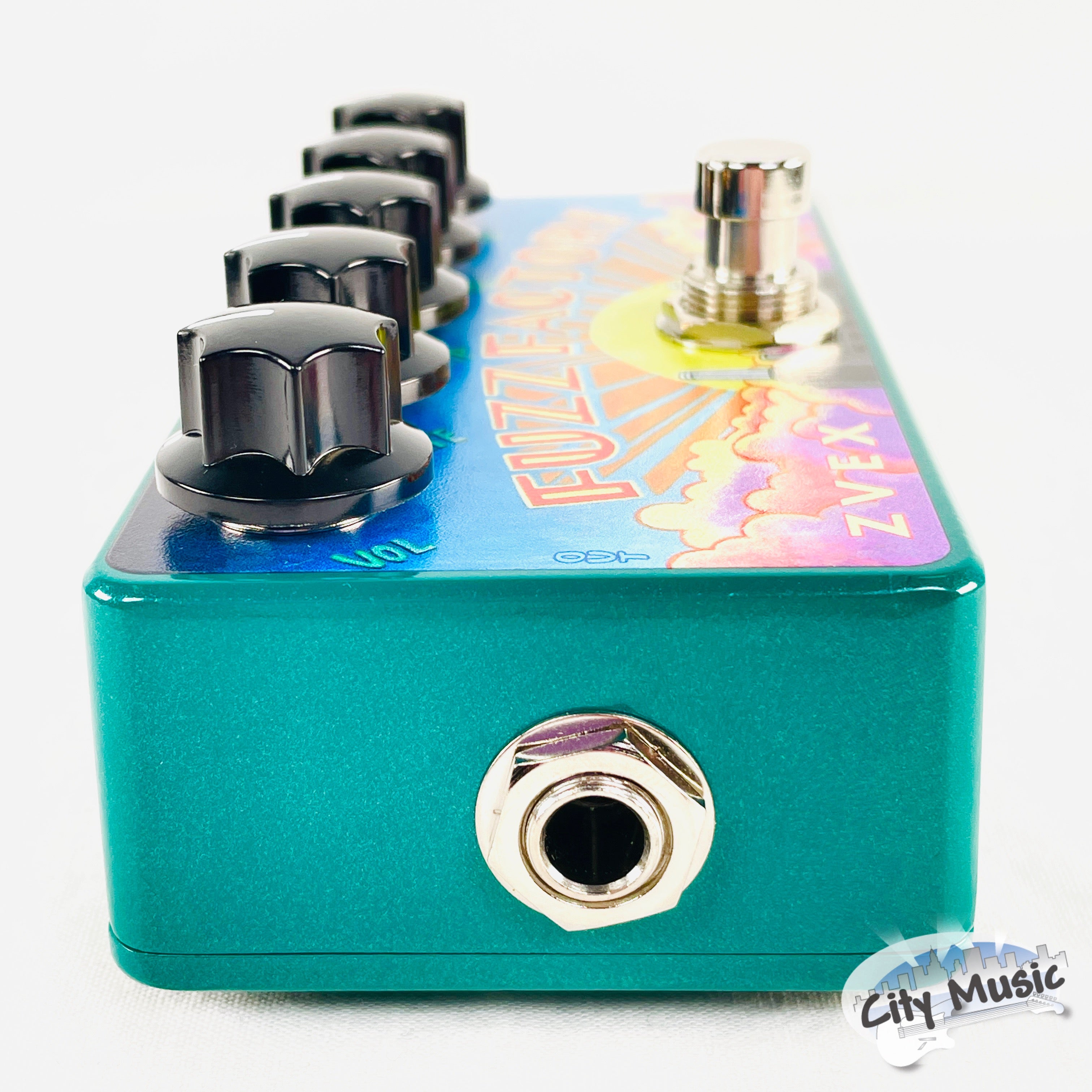 Used ZVEX Vexter Fuzz Factory Guitar Pedal — detail closeup