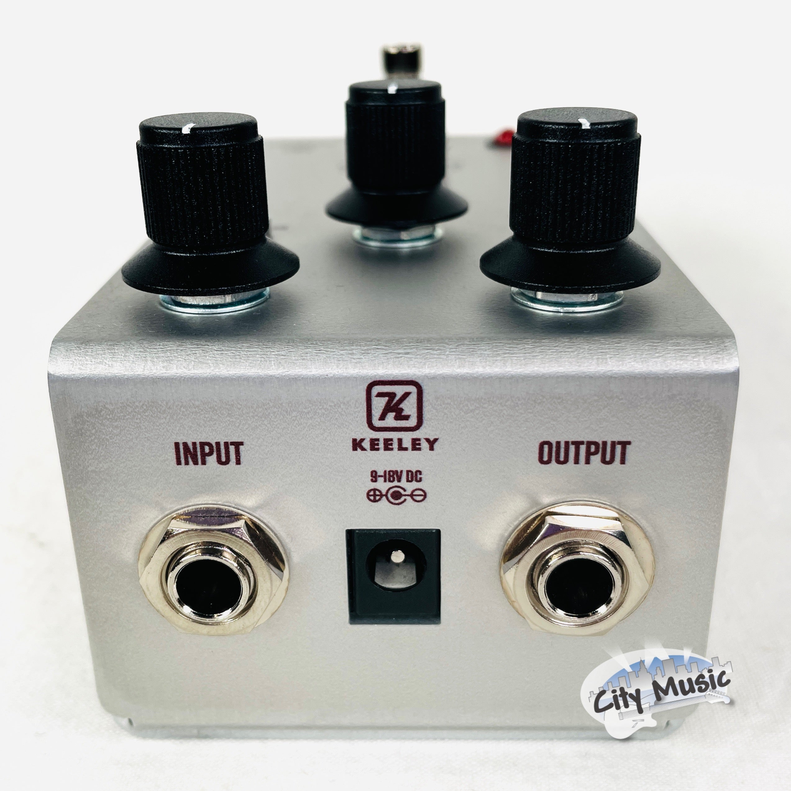 Keeley Manis Overdrive pedal — close-up of footswitch and logo