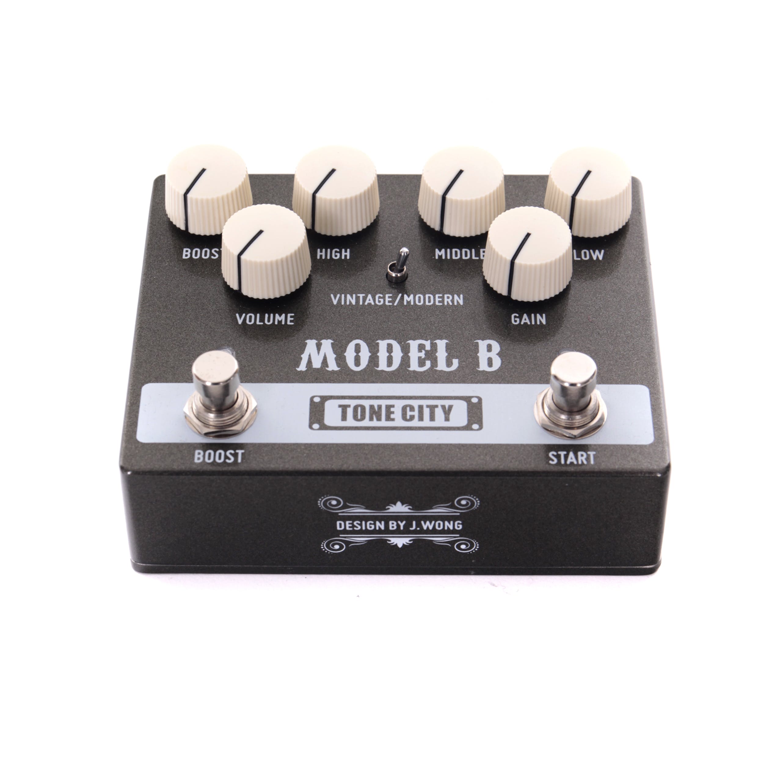 Tone City Model B distortion pedal — rear input/output jacks