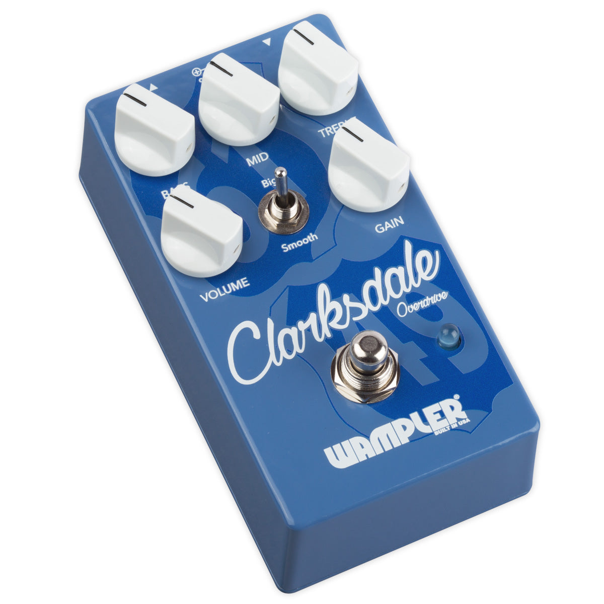Wampler Clarksdale Delta Overdrive pedal — bottom label and specs