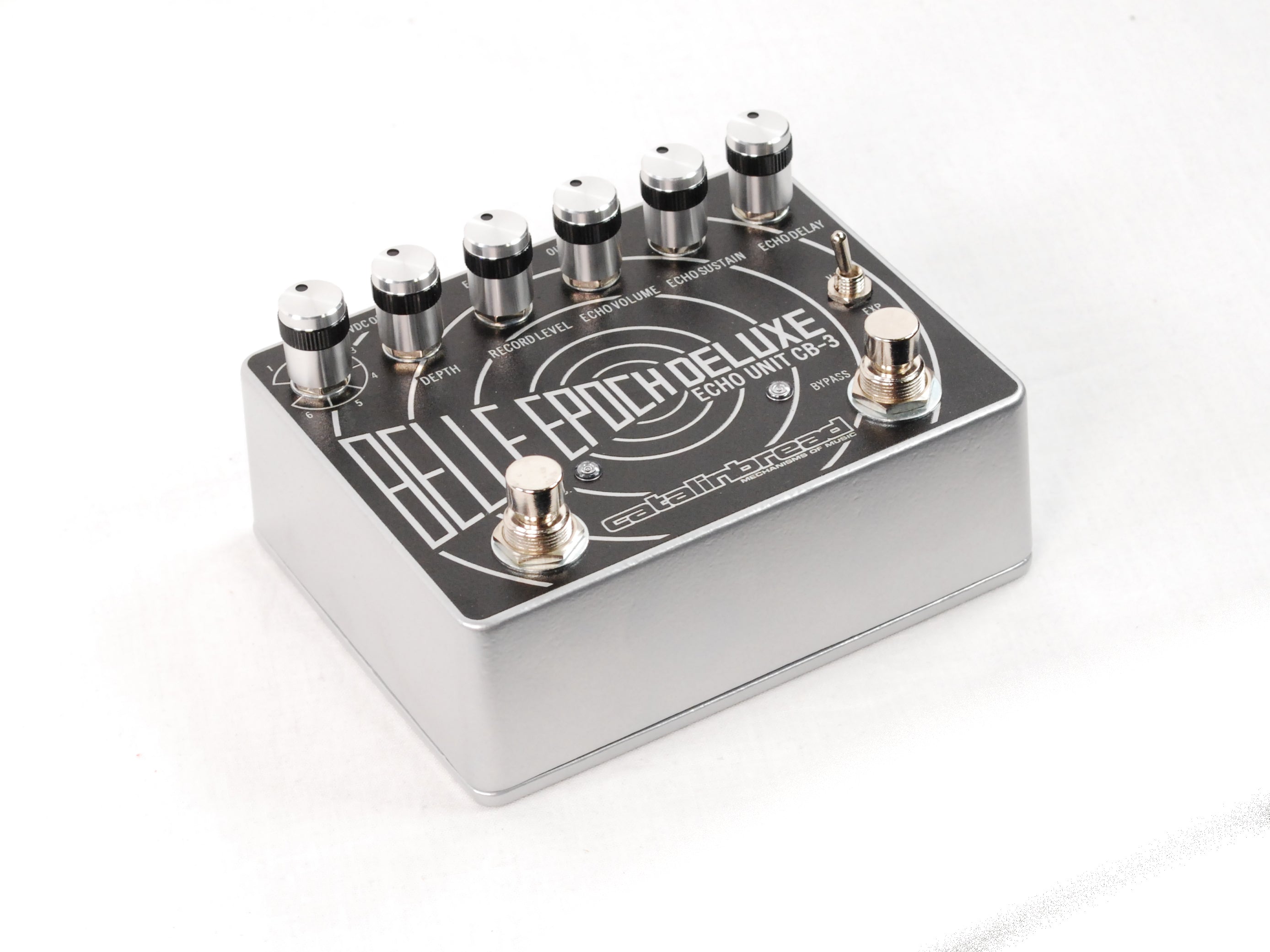 Catalinbread Belle Epoch Deluxe delay pedal - angled side view