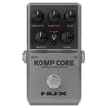 NUX Komp Core Deluxe MKII compressor pedal - front top view, silver enclosure