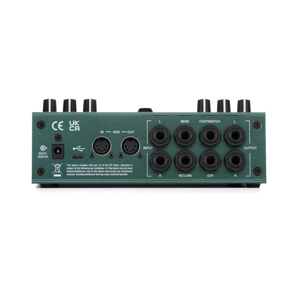 Electro-Harmonix Oceans Abyss reverb pedal — rear I/O panel