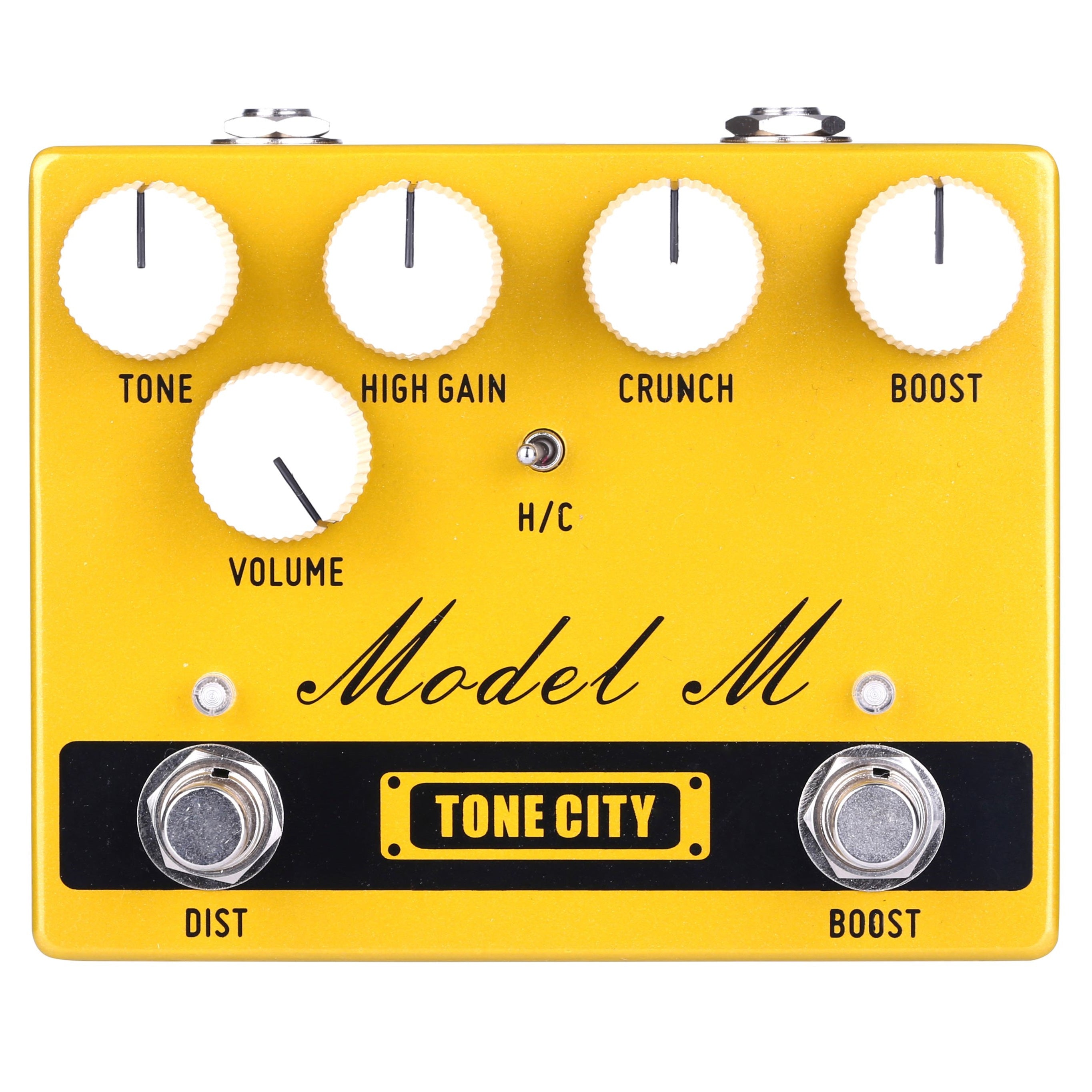 Tone City Model M V2 distortion pedal — angled view