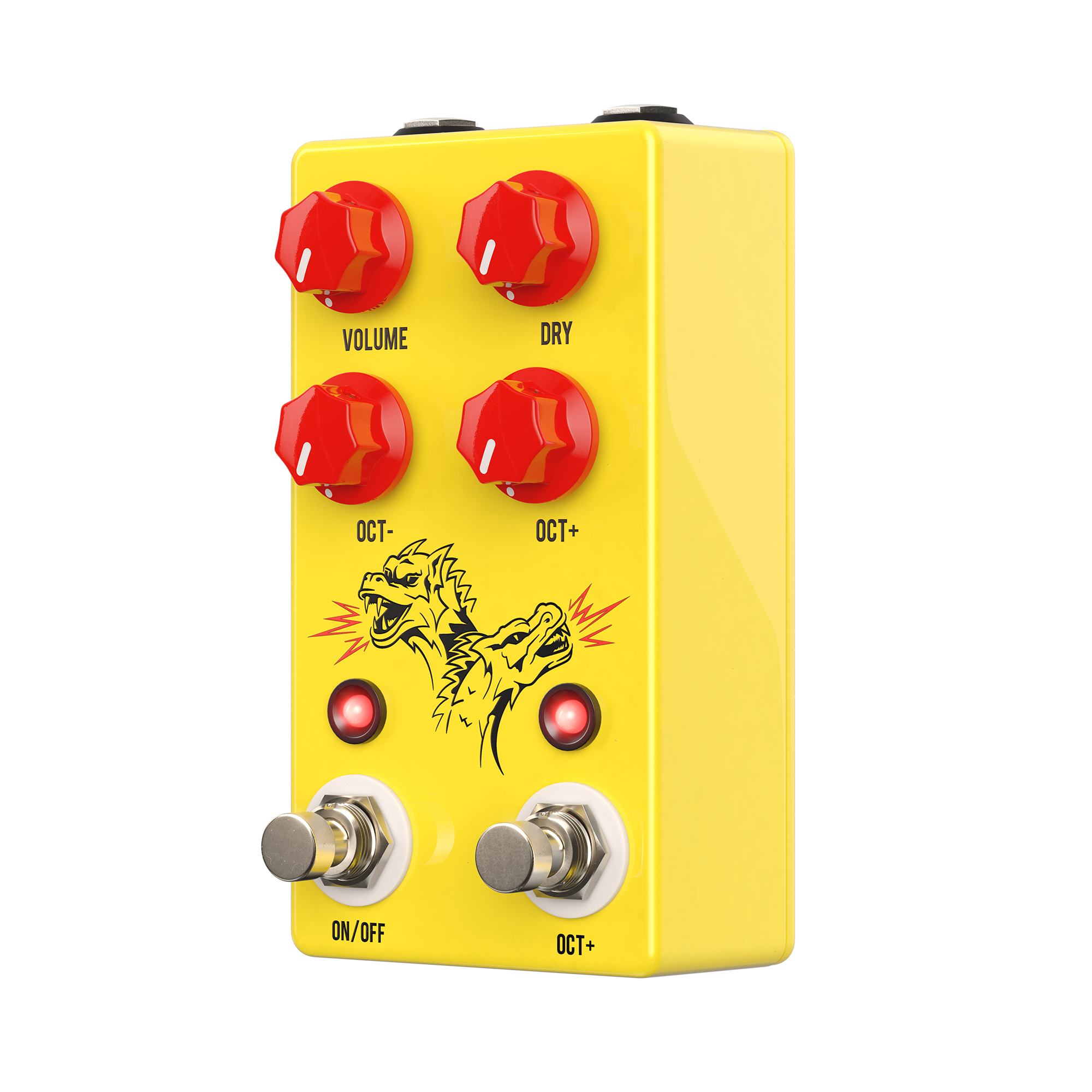 JHS Double Dragon octave pedal — angled view of dual footswitches