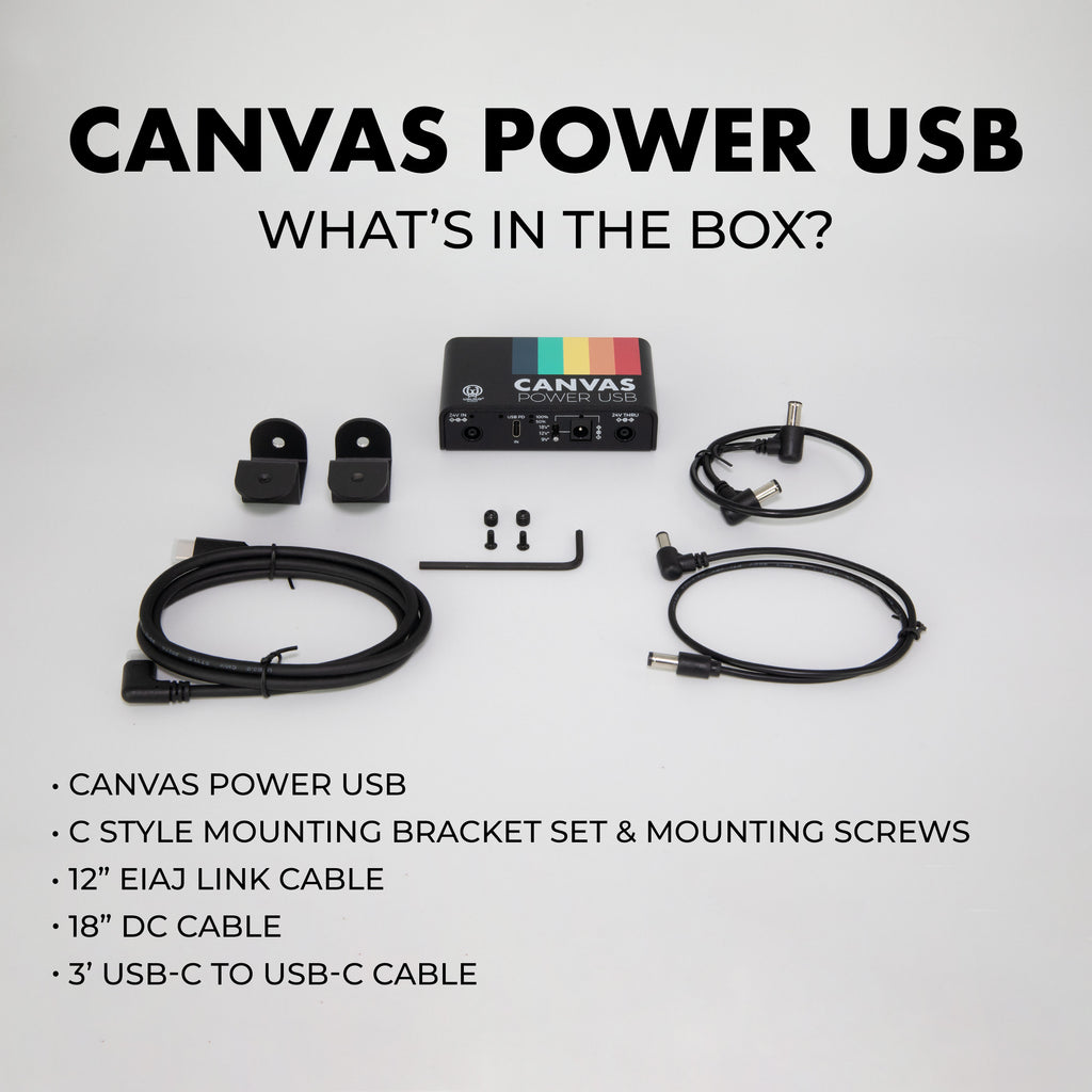 Walrus Audio Canvas Power USB power supply — packaging contents