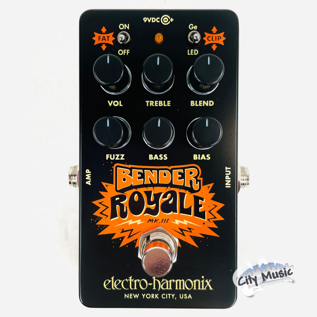 Used Electro-Harmonix EHX Bender Royale Germanium Fuzz Guitar Pedal Black ♫