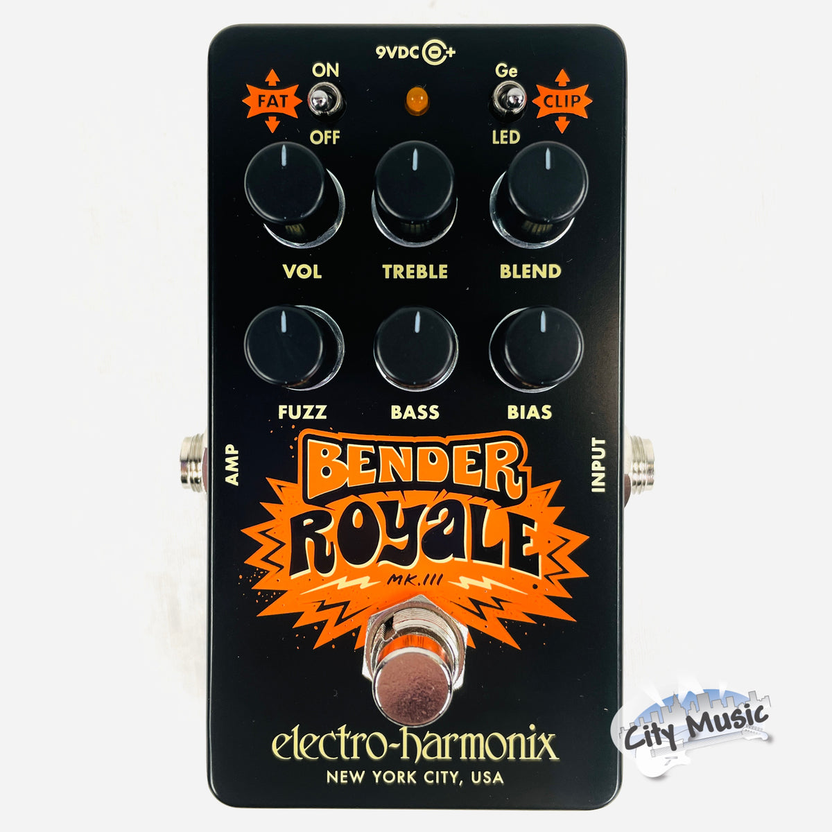 Used Electro-Harmonix EHX Bender Royale Germanium Fuzz Guitar Pedal Black ♫