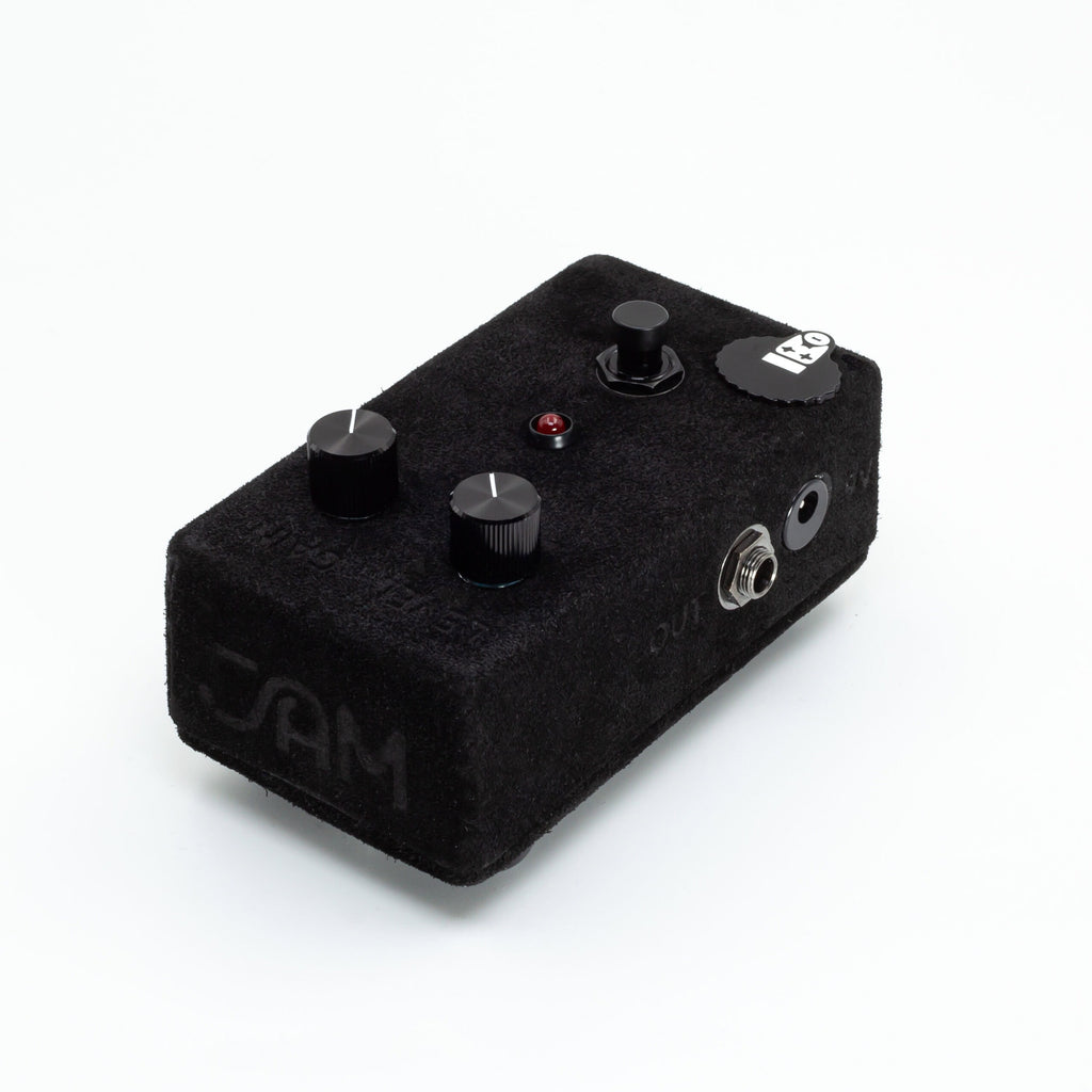 JAM Pedals Black Fuzz Phrase LTD fuzz pedal — side profile view