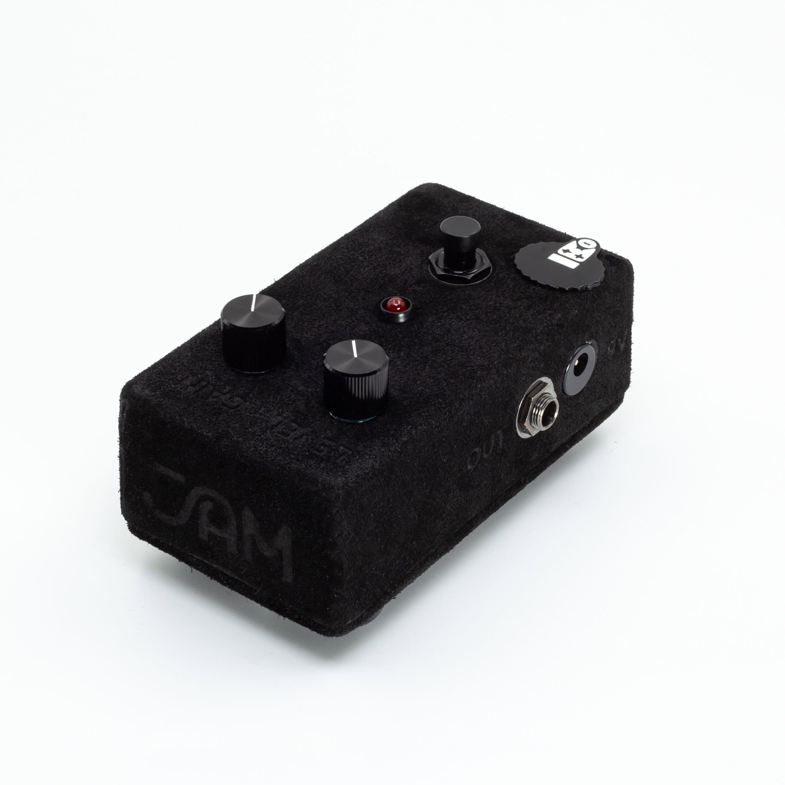 JAM Pedals Black Fuzz Phrase LTD fuzz pedal — side profile view