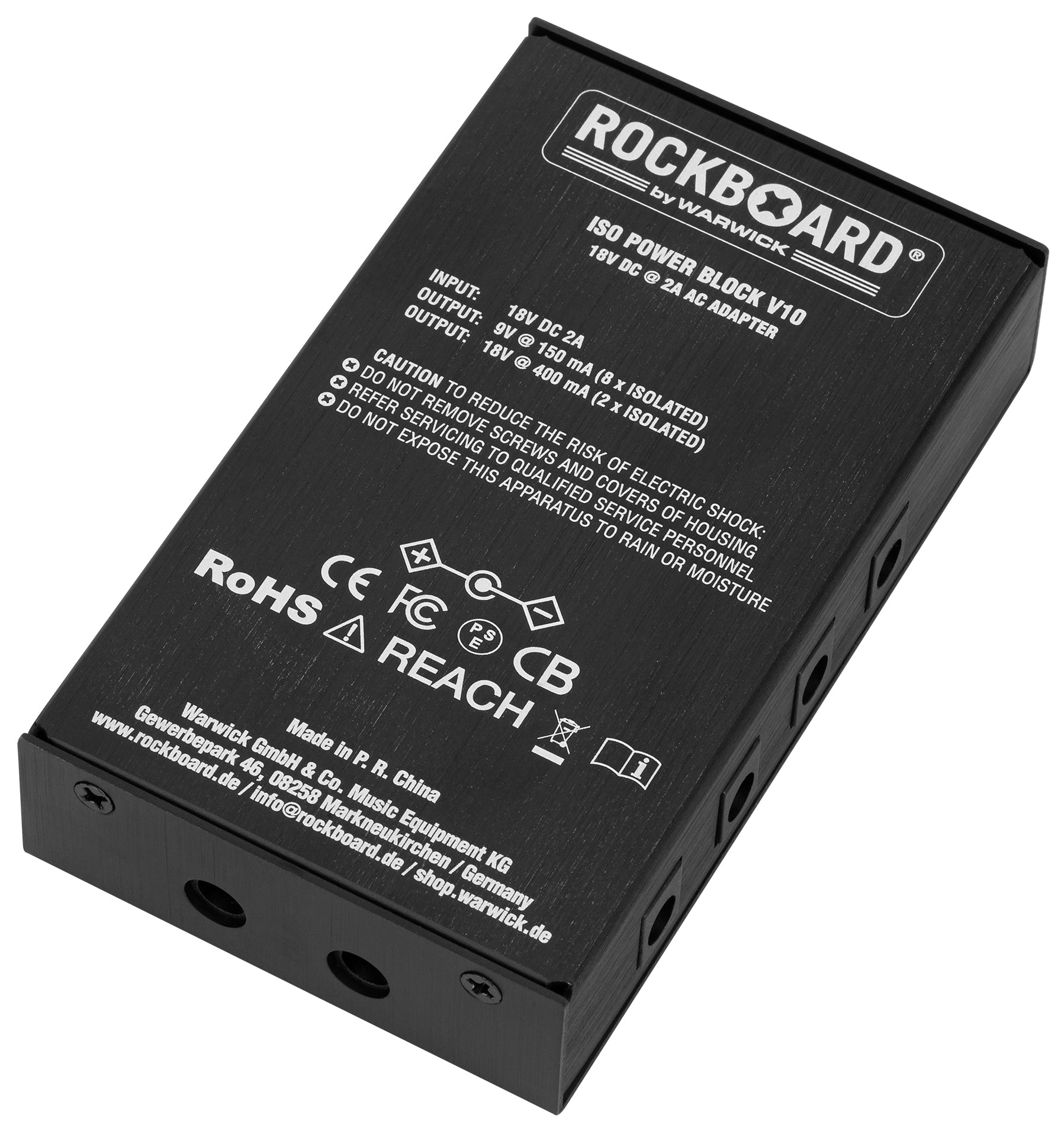 RockBoard ISO Power Block V10 pedal power supply - angled view