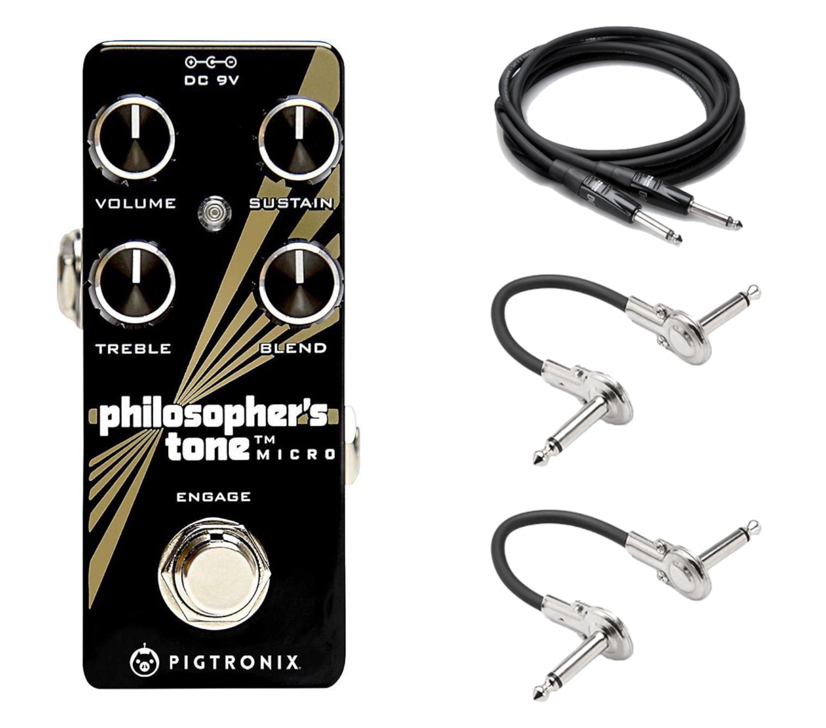 Pigtronix Philosopher's Tone Micro compressor — black enclosure, top view