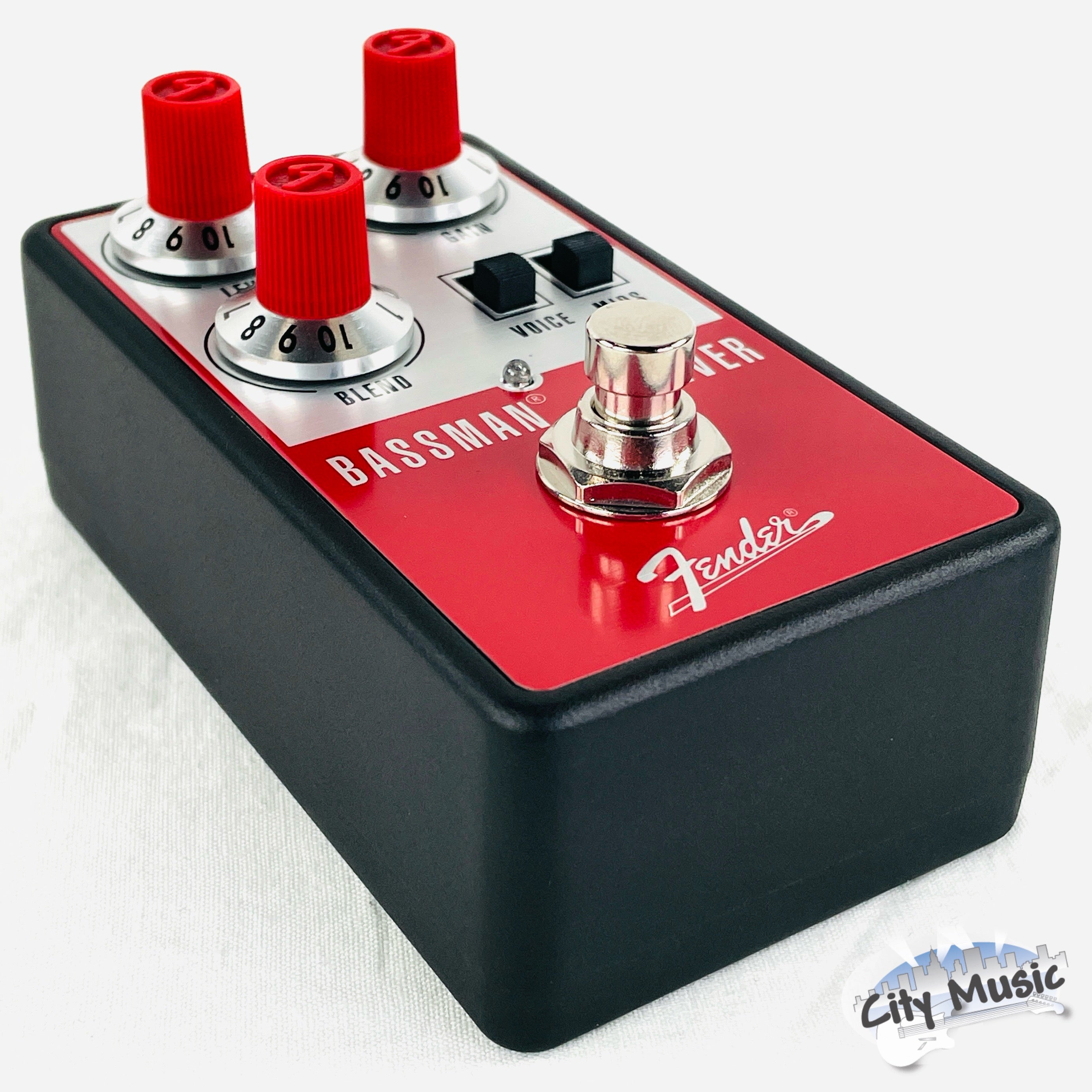 Fender Bassman Driver overdrive pedal — angled view