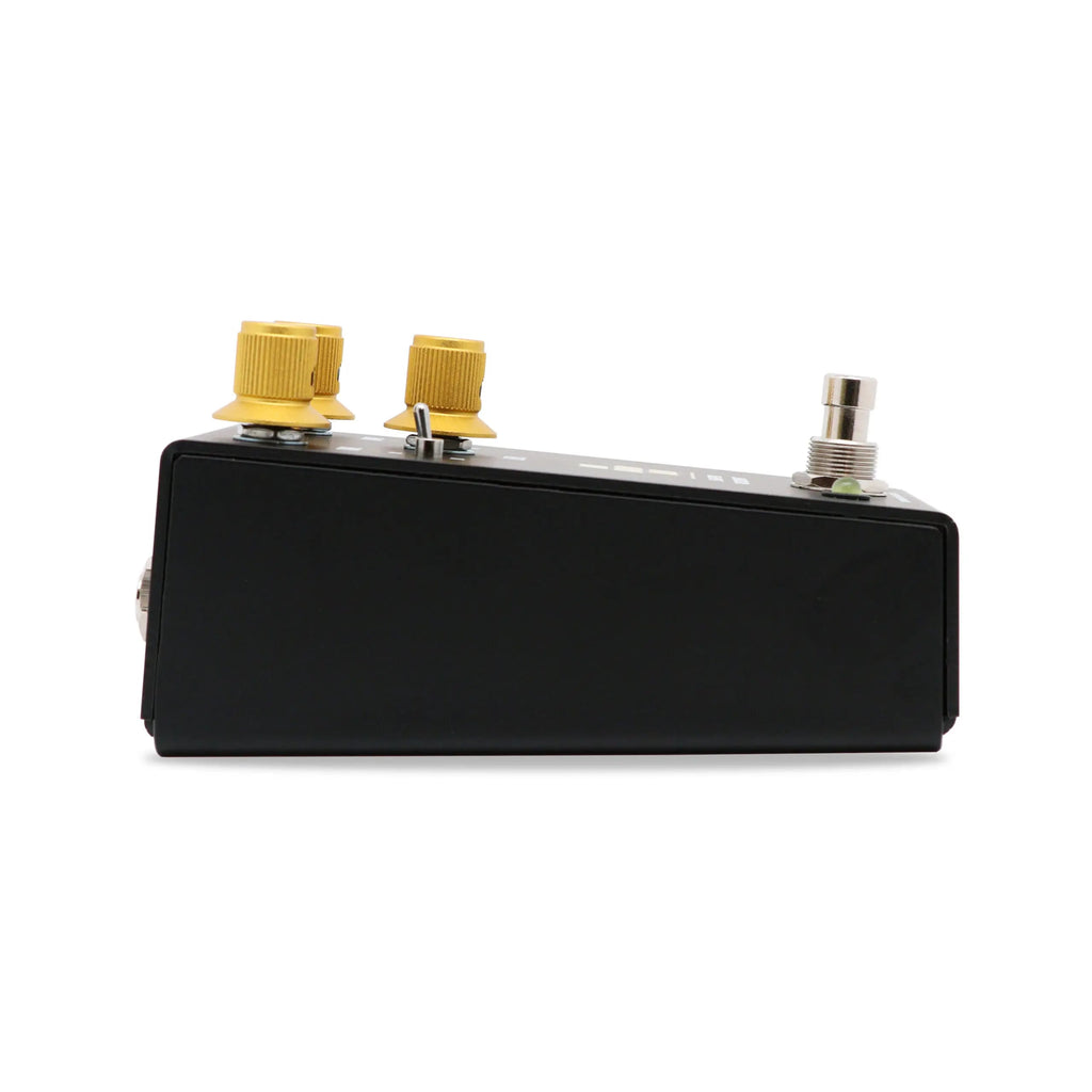 Keeley Super Rodent overdrive distortion pedal — black enclosure, opposite side view